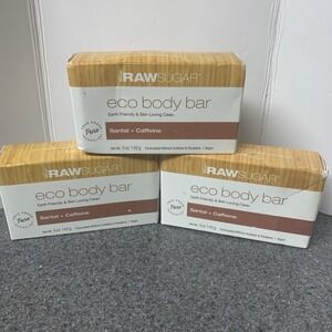 RAW SUGAR Eco Body Bar, SANTAL + CAFFEINE  5 oz (Lot of 3) VEGAN